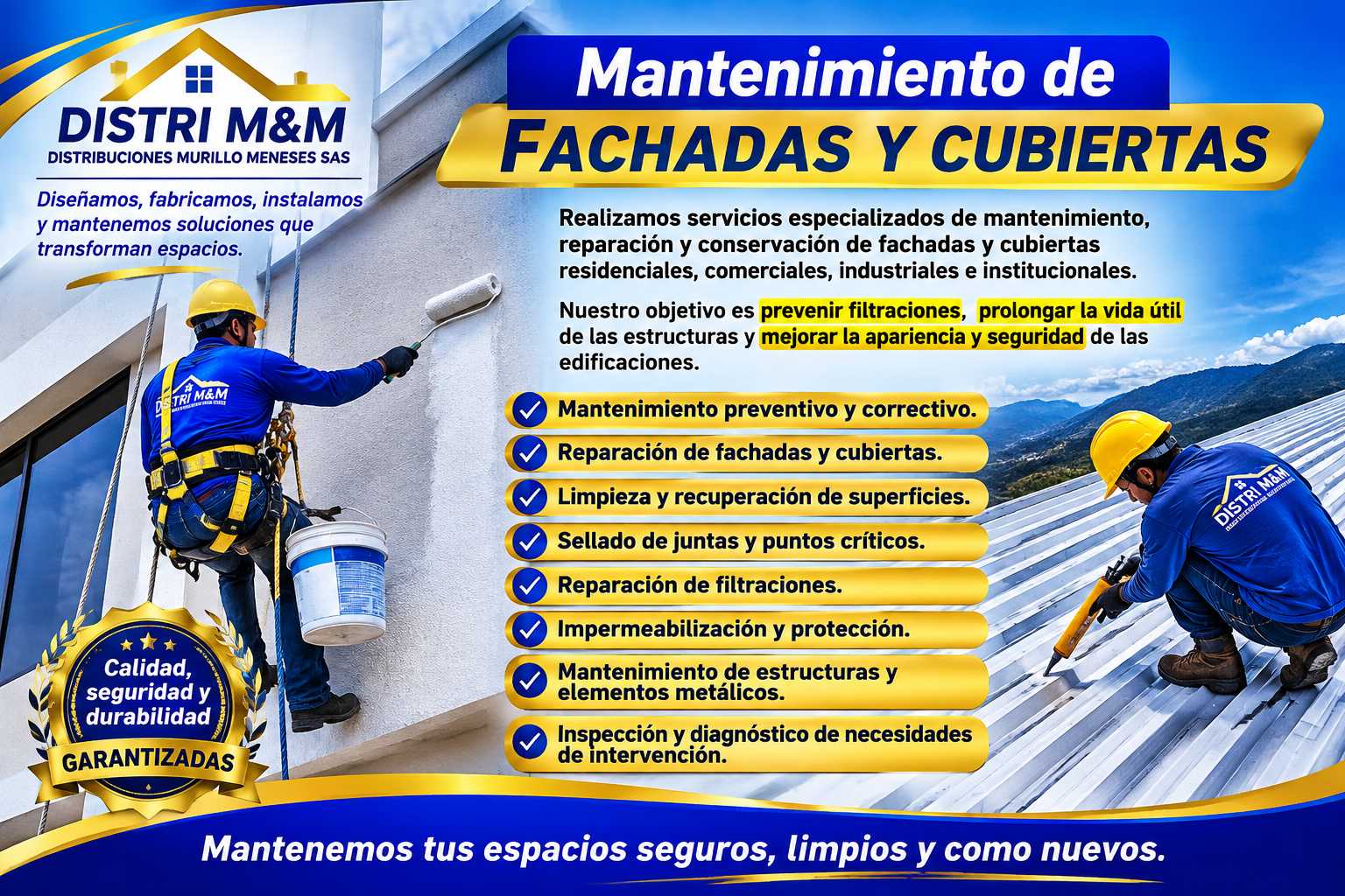 Impermeabilizacion, Mantenimiento de fachadas y cubiertas