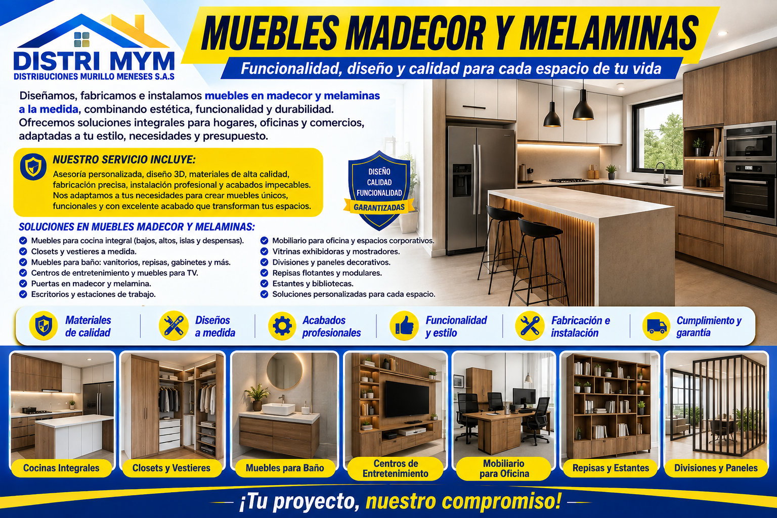 Fabricación e Instalación de Muebles en madecord y Melaminas